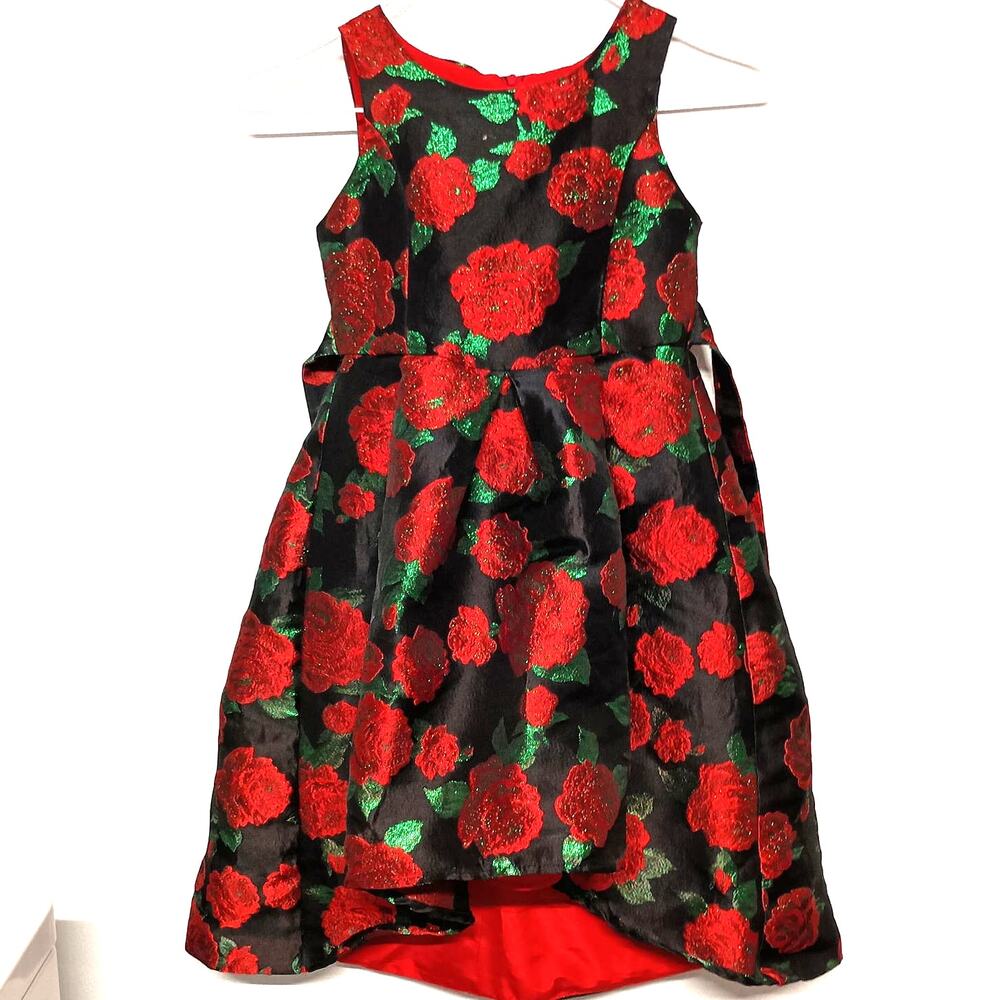 Girl's Semi Formal Sleeveless Rose Dress SZ 8
